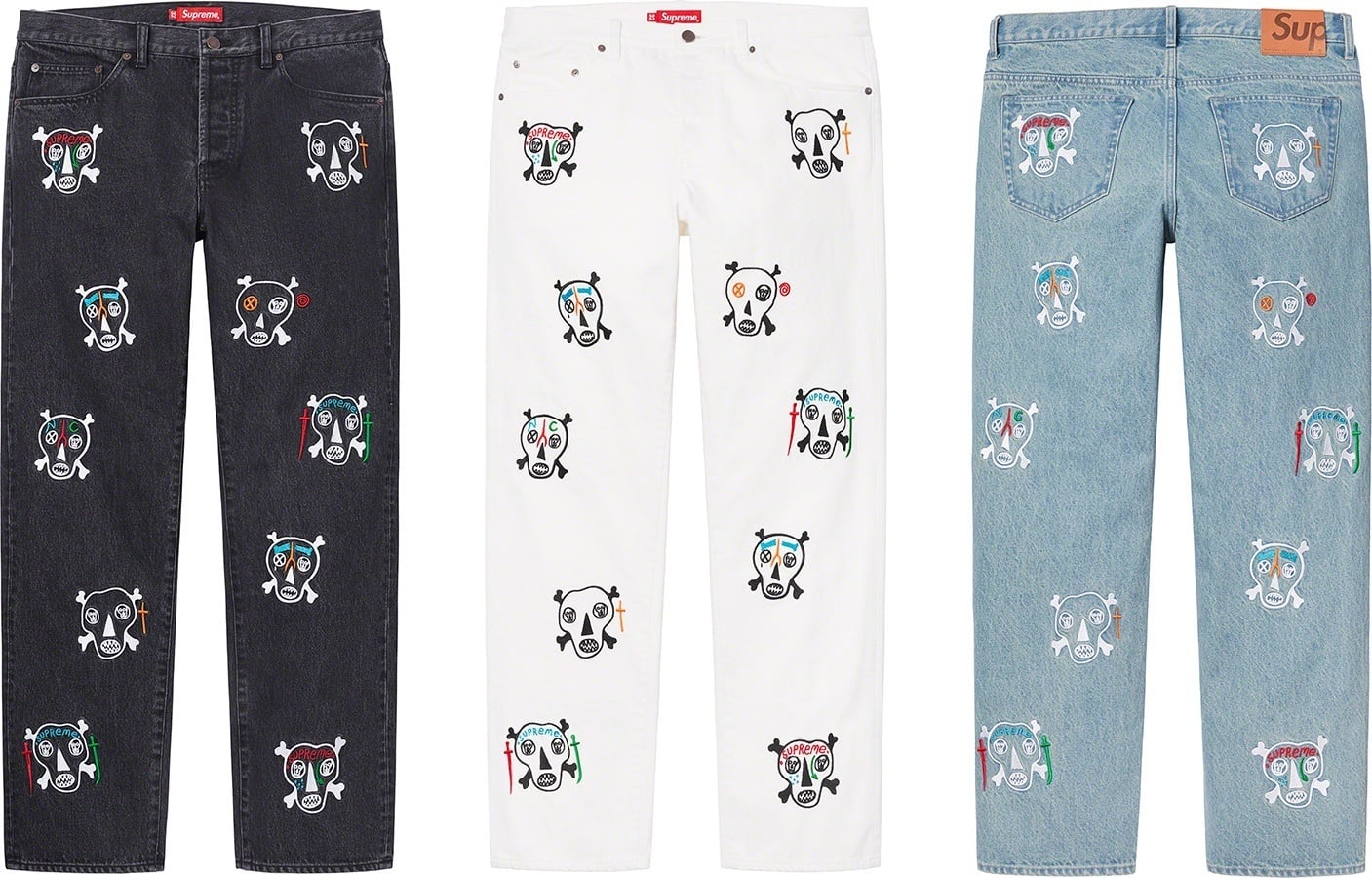 Clayton Patterson/Supreme Skulls Embroidered Regular Jean